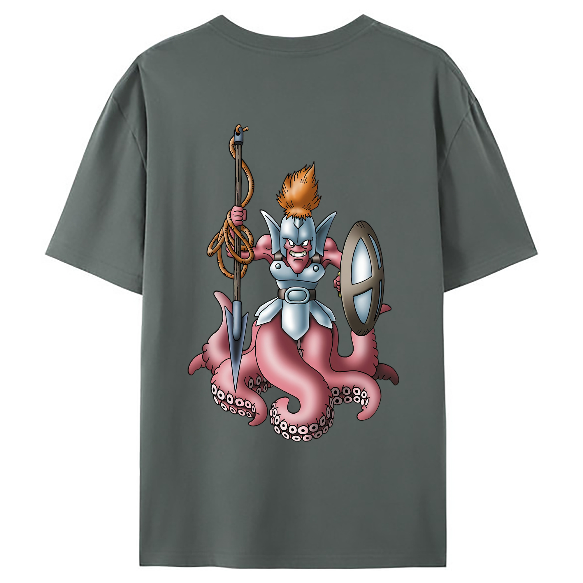 （画像用） ドラゴンクエスト Doragon Kuesuto Dragon Quest 綿100％ メンズ半袖Tシャツ（バックプリント） 通気性